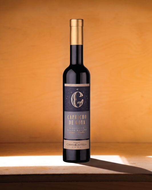 A bottle of Capricho De Goya aged moscatel