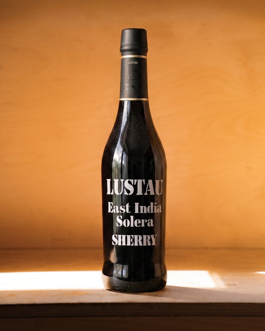 A bottle of Lustau East India Solera Cream Sherry